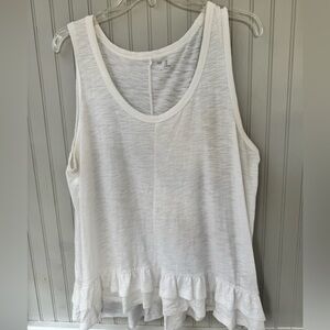 GAP White Sleeveless Top with Ruffles